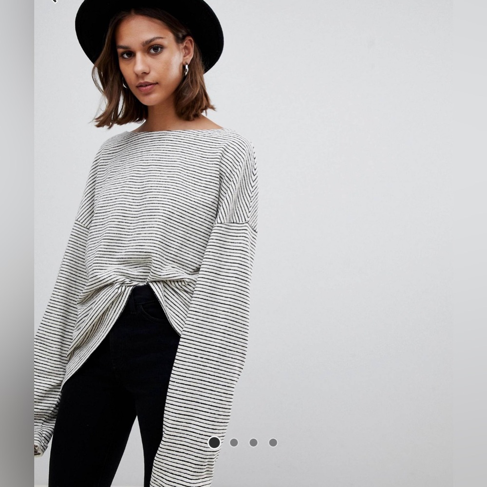 AllSaints Adelise stripe oversized top m/l
